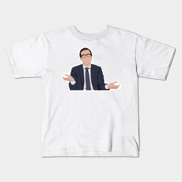 John Oliver at his iconic desk Kids T-Shirt by royaldutchness